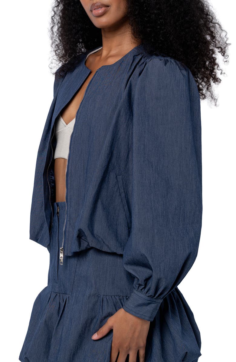 CIEBON Donna Balloon Sleeve Cotton Blend Jacket, Alternate, color, Denim Blue