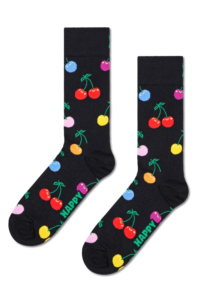 Happy Socks Snacks 3-Pack Assorted Crew Socks, Alternate, color, Navy