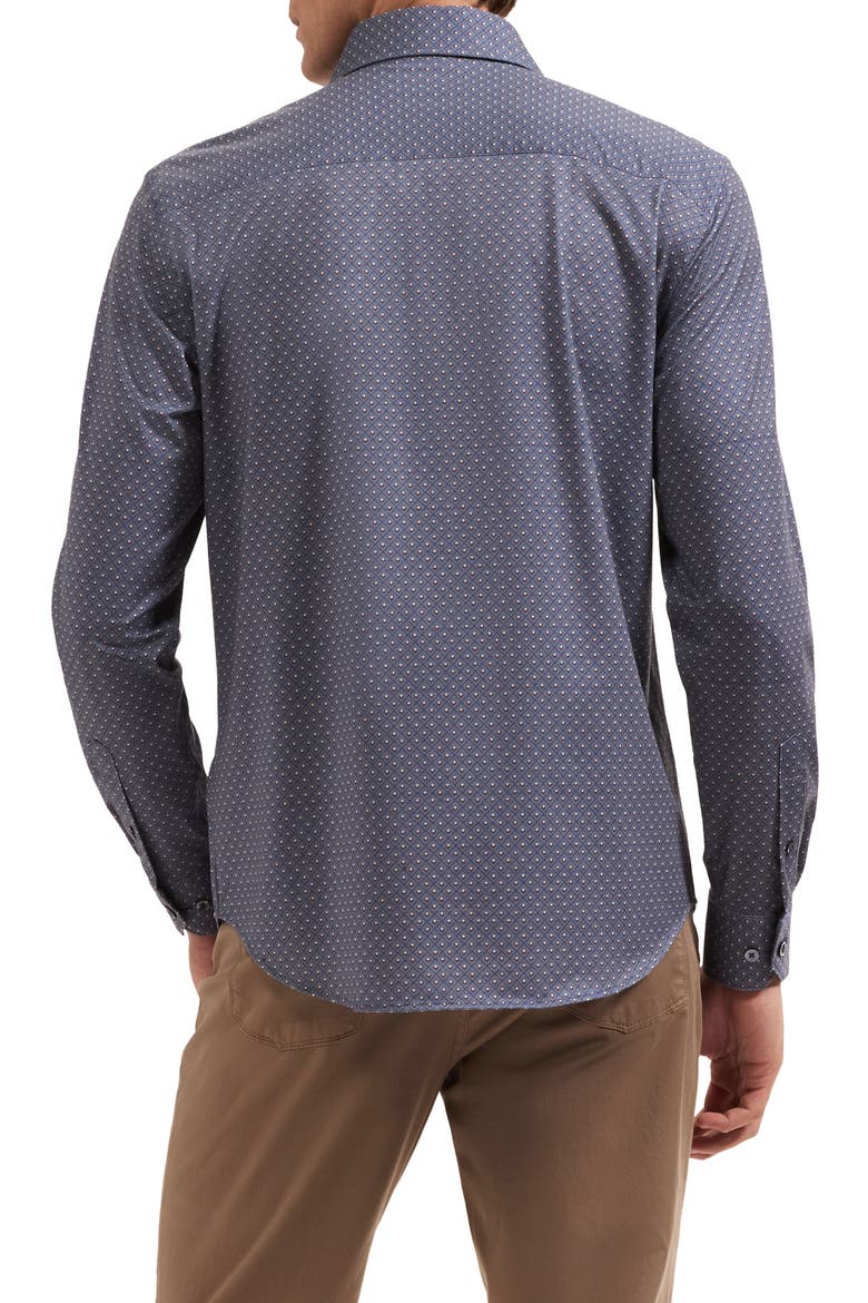 Devon OoohCotton® Geometric Print Stretch Shirt, Alternate, color, ANTHRACITE