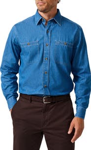 David Donahue Cotton Denim Shirt