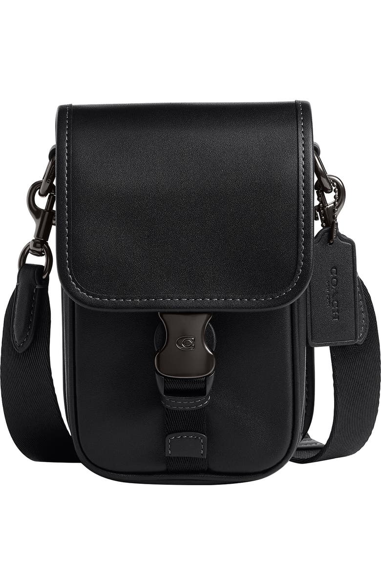 COACH League Leather Phone Crossbody Bag, Main, color,