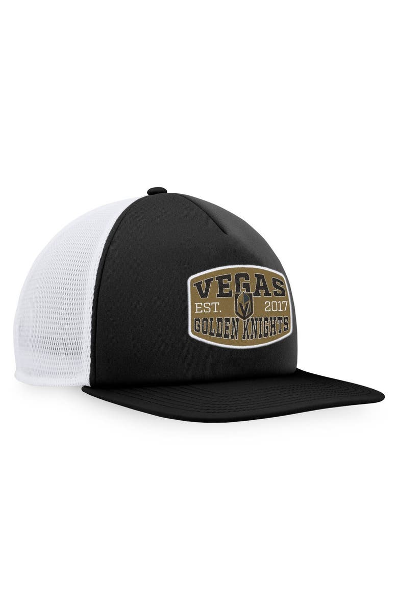 FANATICS Men's Fanatics Branded Black/White Vegas Golden Knights Foam Front Patch Trucker Snapback Hat, Alternate, color, Black