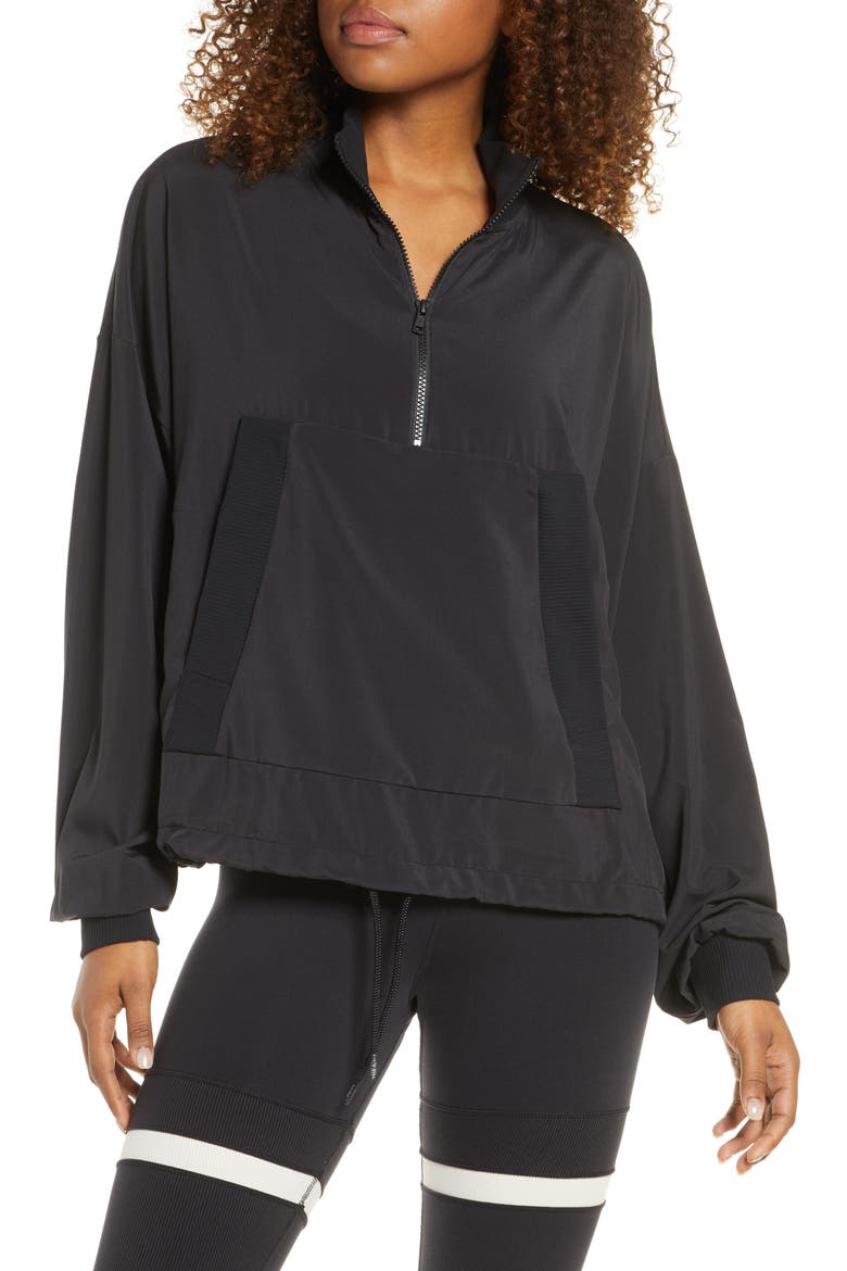 City Girl Quarter Zip Pullover, Main, color, BLACK