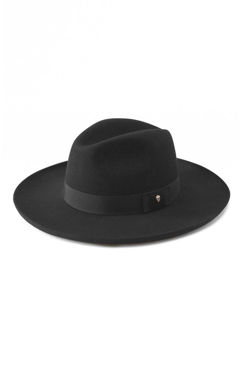 Augustine Merino Wool Fedora, Main, color, BLACK/BLACK