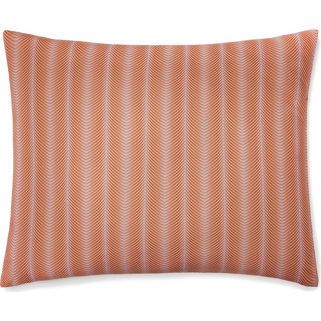 Sferra Edna Reversible Cotton Continental Sham In Pink/orange