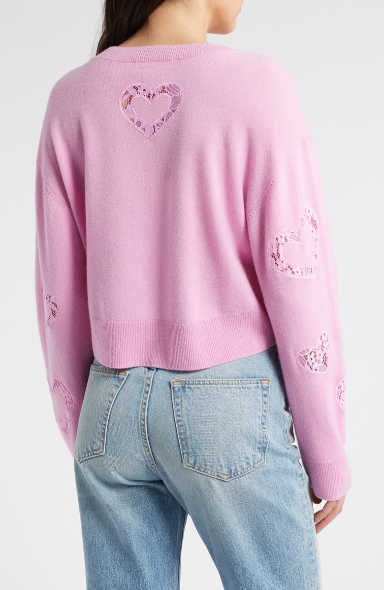 LoveShackFancy Parson Heartfelt Wool & Cashmere Sweater, Alternate, color, 