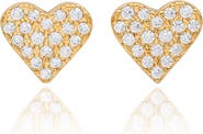 SUZY LEVIAN Pavé Cubic Zirconia Heart Stud Earrings
