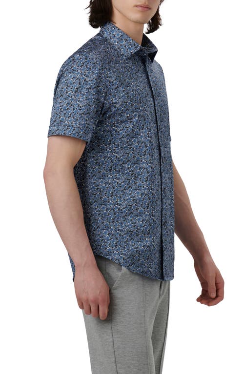 Bugatchi Miles Ooohcotton® Abstract Floral Short Sleeve Button-up Shirt