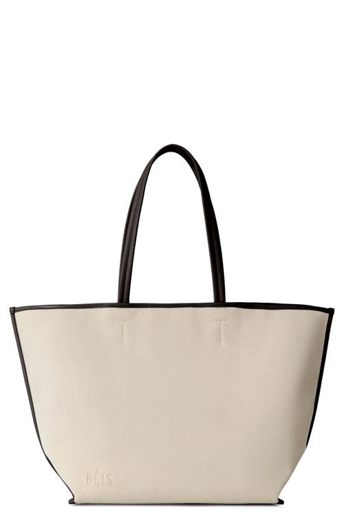 Béis The Canvas & Leather Tote in Espresso at Nordstrom