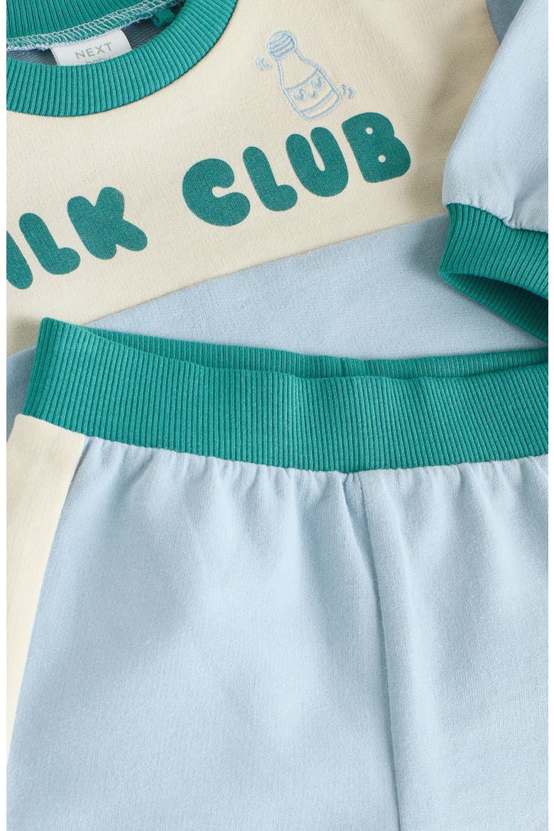 Milk Club Sweatshirt & Sweat Shorts Set, Alternate, color, BLUE