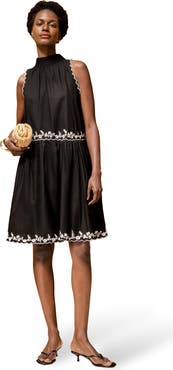 Ro&Zo Embroidered Scallop Short Dress