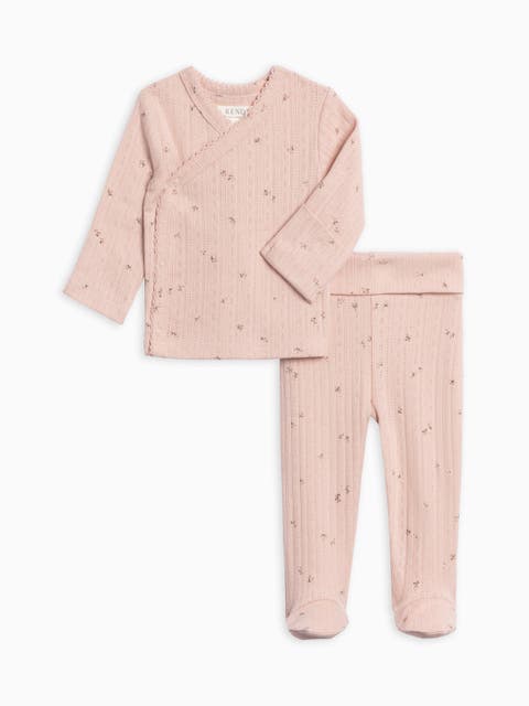 Lacey Pointelle Kimono Top and Pant Set (Baby)