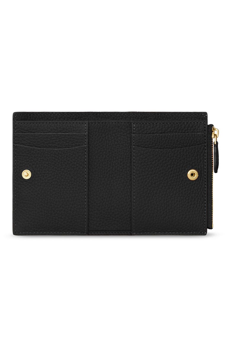 Small Leather Bifold Wallet, Alternate, color, Black Caviar