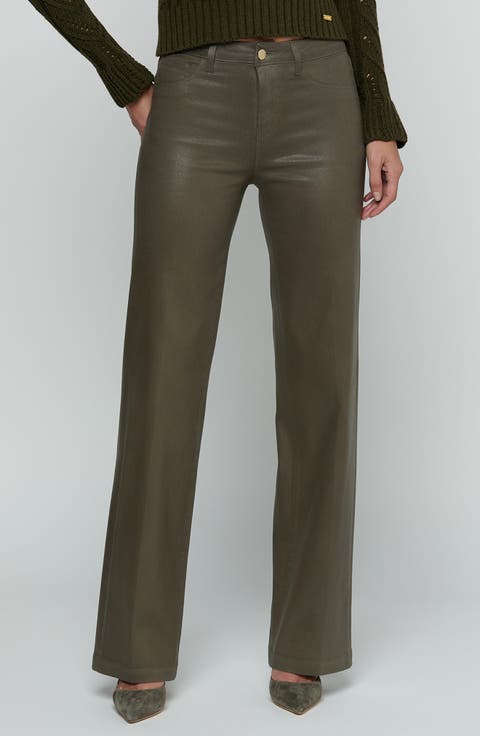 Scottie Coated High Waist Wide Leg Jeans