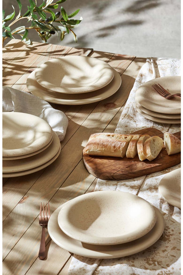 Porto by Stone Lain Aro Stoneware 12-Piece Dinnerware Set, Alternate, color, Cream Matte