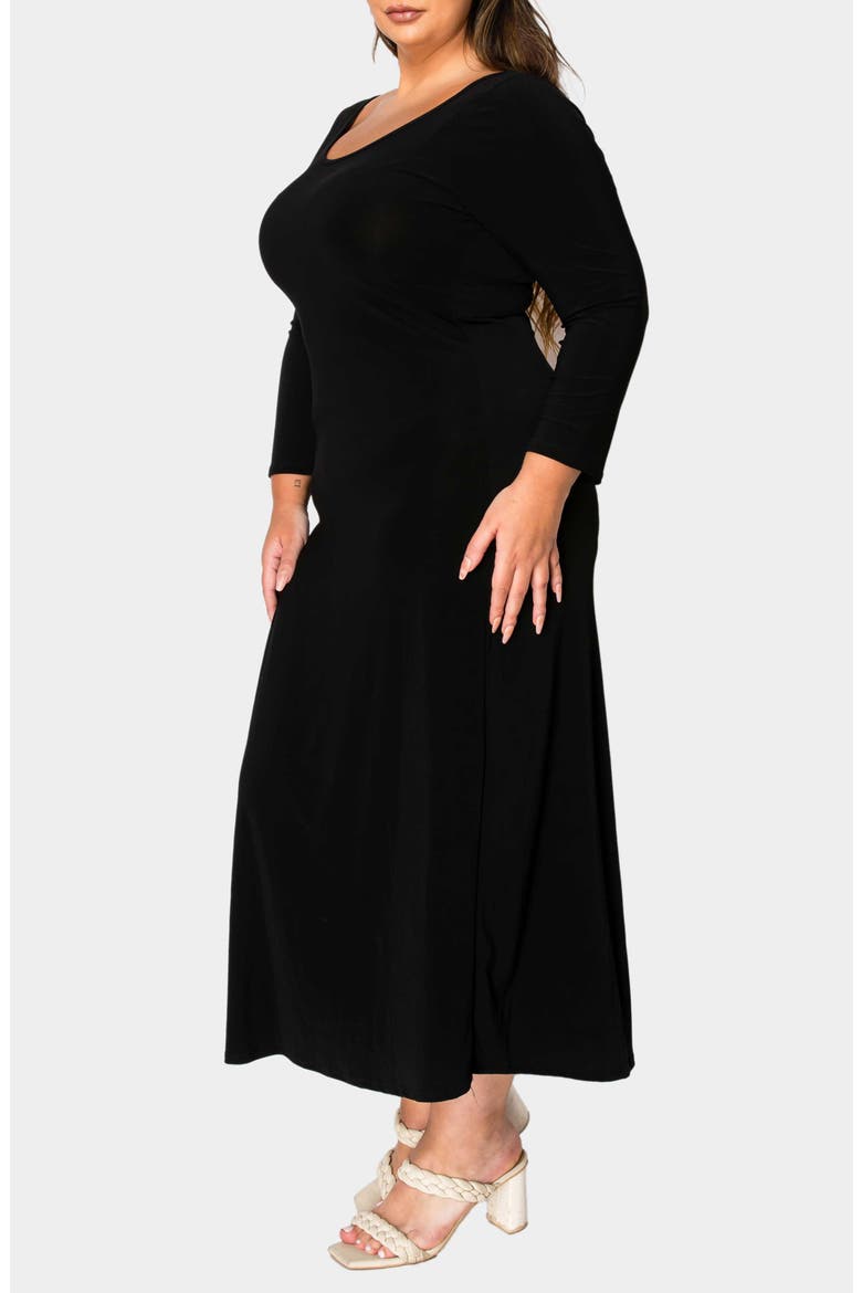 Ashe Long Sleeve Maxi Dress, Alternate, color, BLACK