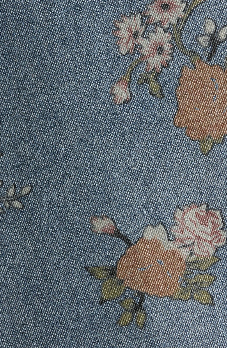 RIZORT Bouquet Floral Print Jeans, Alternate, color, Indigo