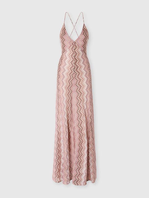 Long Viscose Dress With Snake Motif