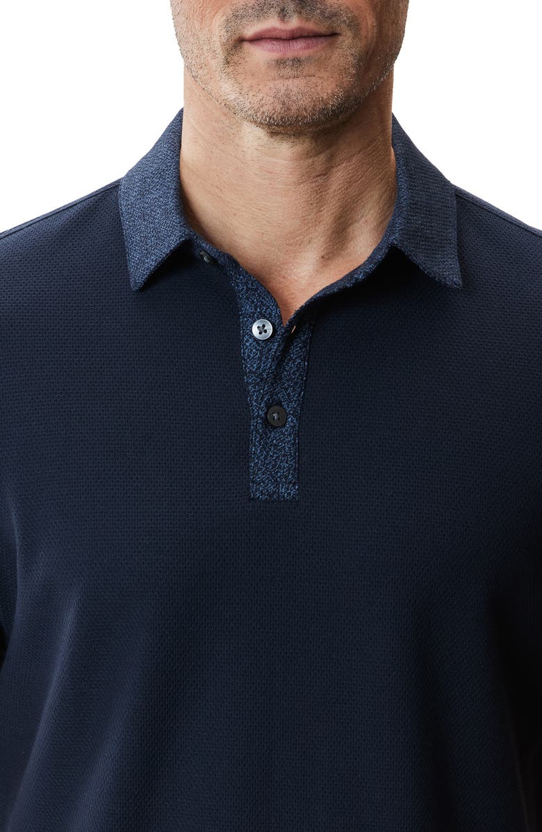 Robert Barakett Baytides Contrast Collar Polo, Alternate, color, Navy