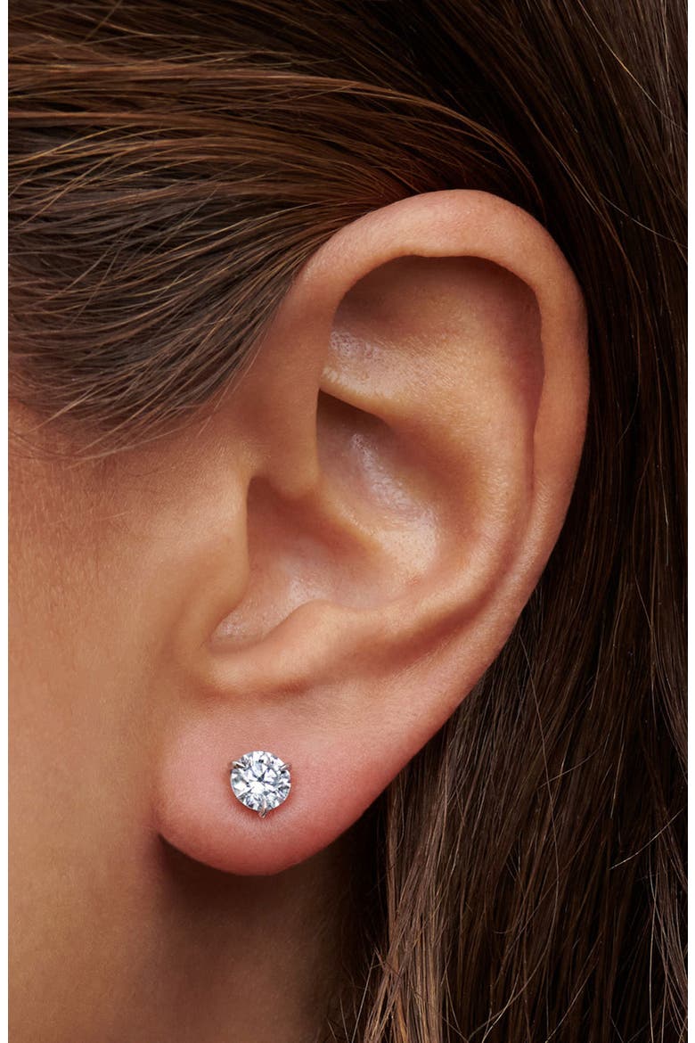 Round Brilliant Cut Diamond & Platinum Stud Earrings - 1.40ct., Alternate, color, PLATINUM