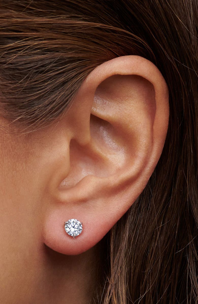 Kwiat Round Brilliant Cut Diamond & Platinum Stud Earrings - 1.40ct., Alternate, color, White 1.4 Ctw