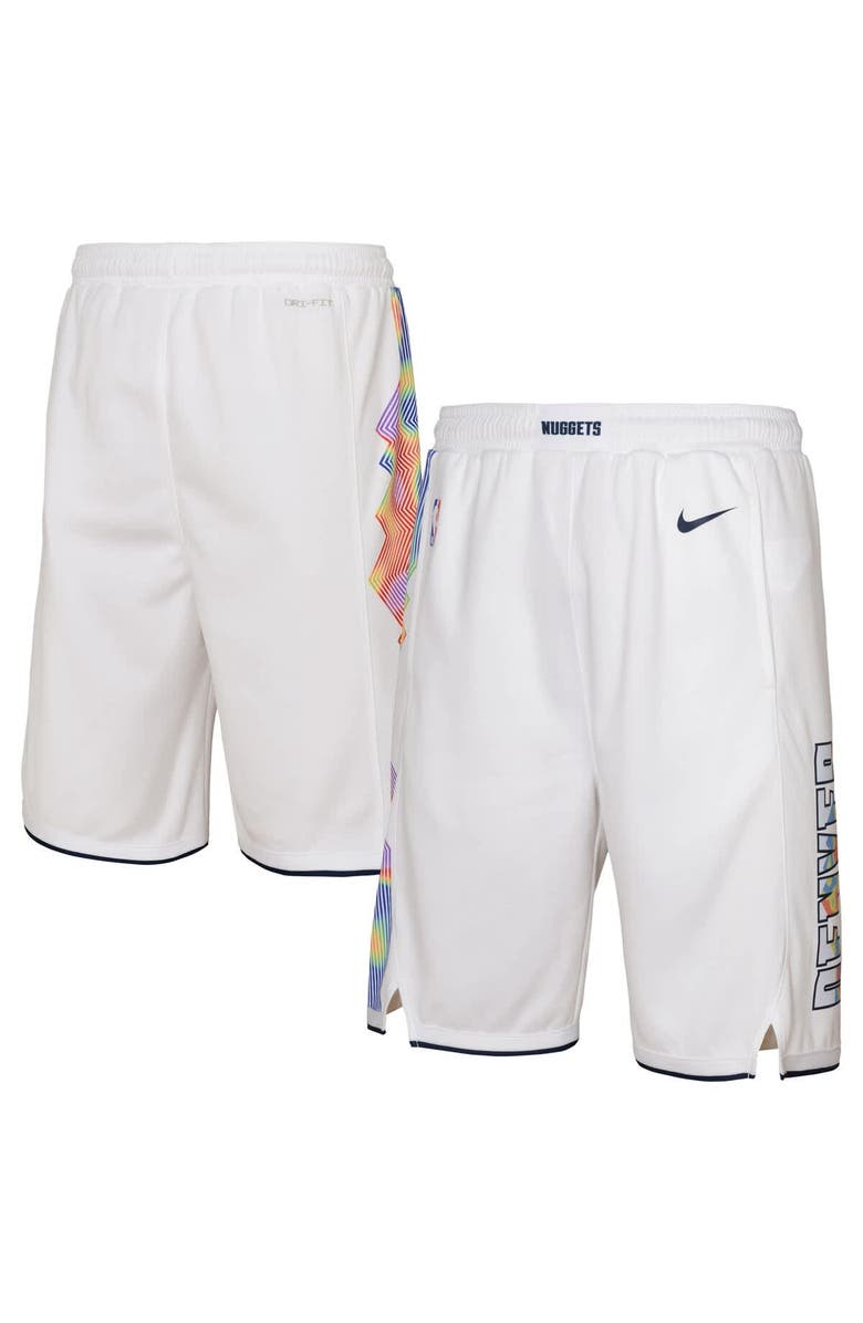 Nike Youth Nike  White Denver Nuggets 2024/25 City Edition Swingman Performance Shorts, Alternate, color, 