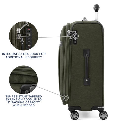 Travelpro Platinum Elite Softside Expandable Medium 25-inch Checked Luggage In Pilot Green
