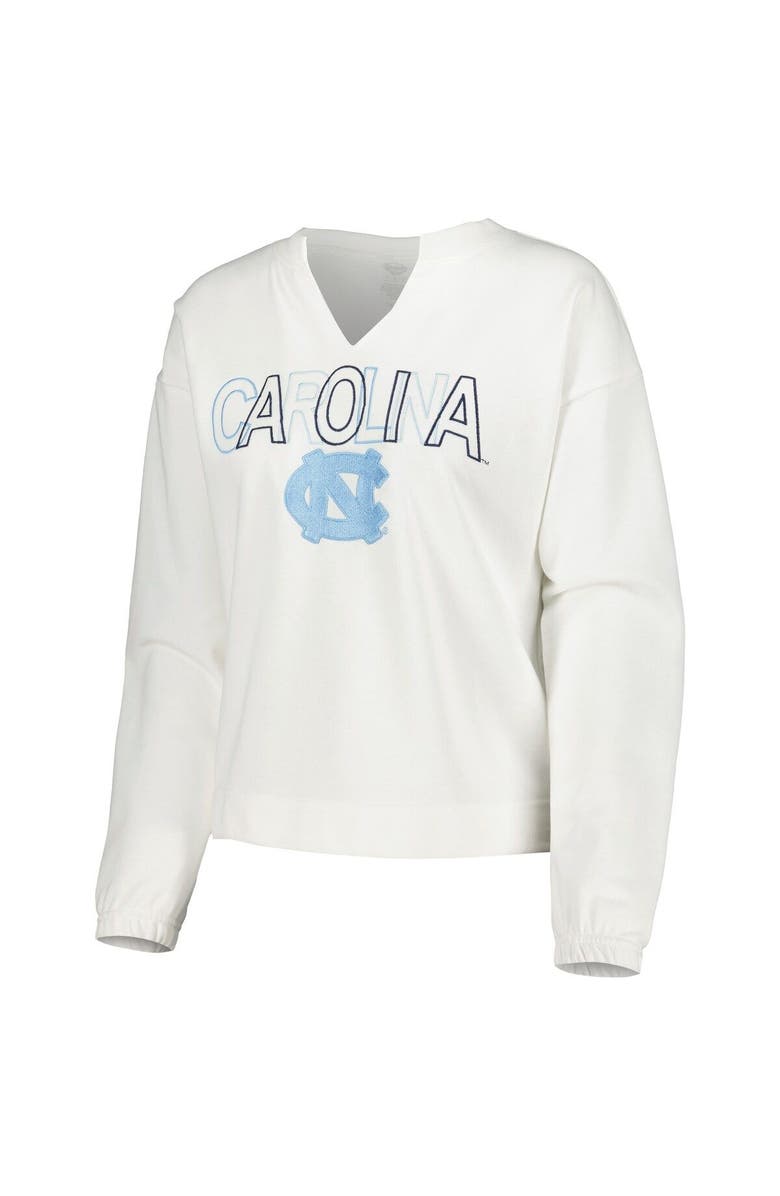 CONCEPTS SPORT Women's Concepts Sport  White North Carolina Tar Heels Sunray Notch Neck Long Sleeve T-Shirt & Shorts Set, Alternate, color, White