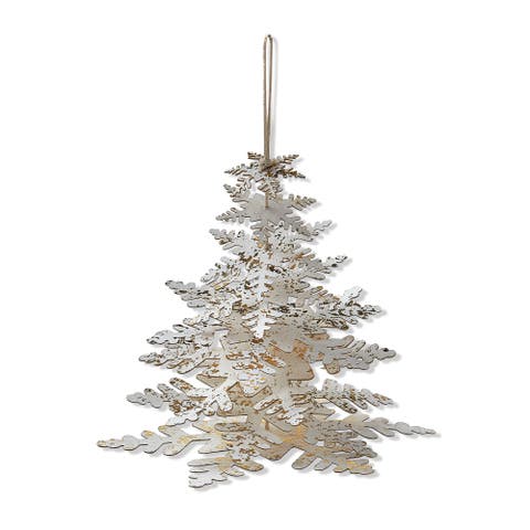 White Paper Snowflake Tree Decor Holiday Sculpture Winter