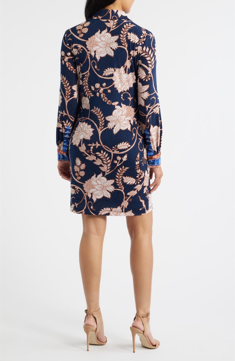 Julia Jordan Floral Long Sleeve Jersey Dress, Alternate, color, Navy Multi