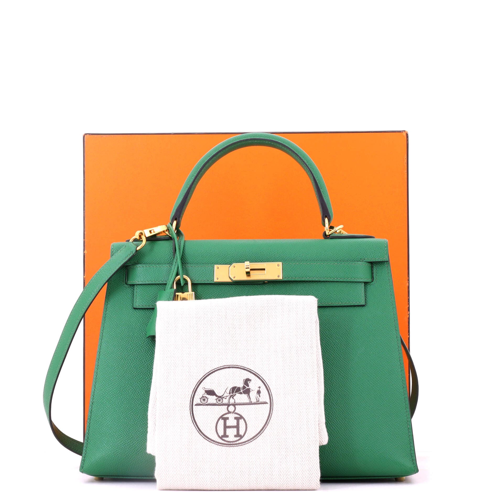 Pre-Owned Hermes Kelly Handbag Green Epsom with Gold Hardware 28, Alternate, color, Cactus