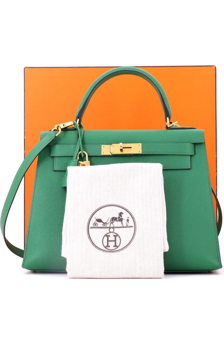 Pre-Owned Hermes Kelly Handbag Green Epsom with Gold Hardware 28, Alternate, color, Cactus