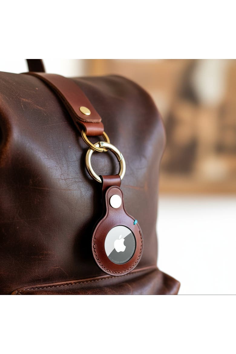 The Toscano Italian Leather AirTag Keychain, Alternate, color, Tuscan Tan
