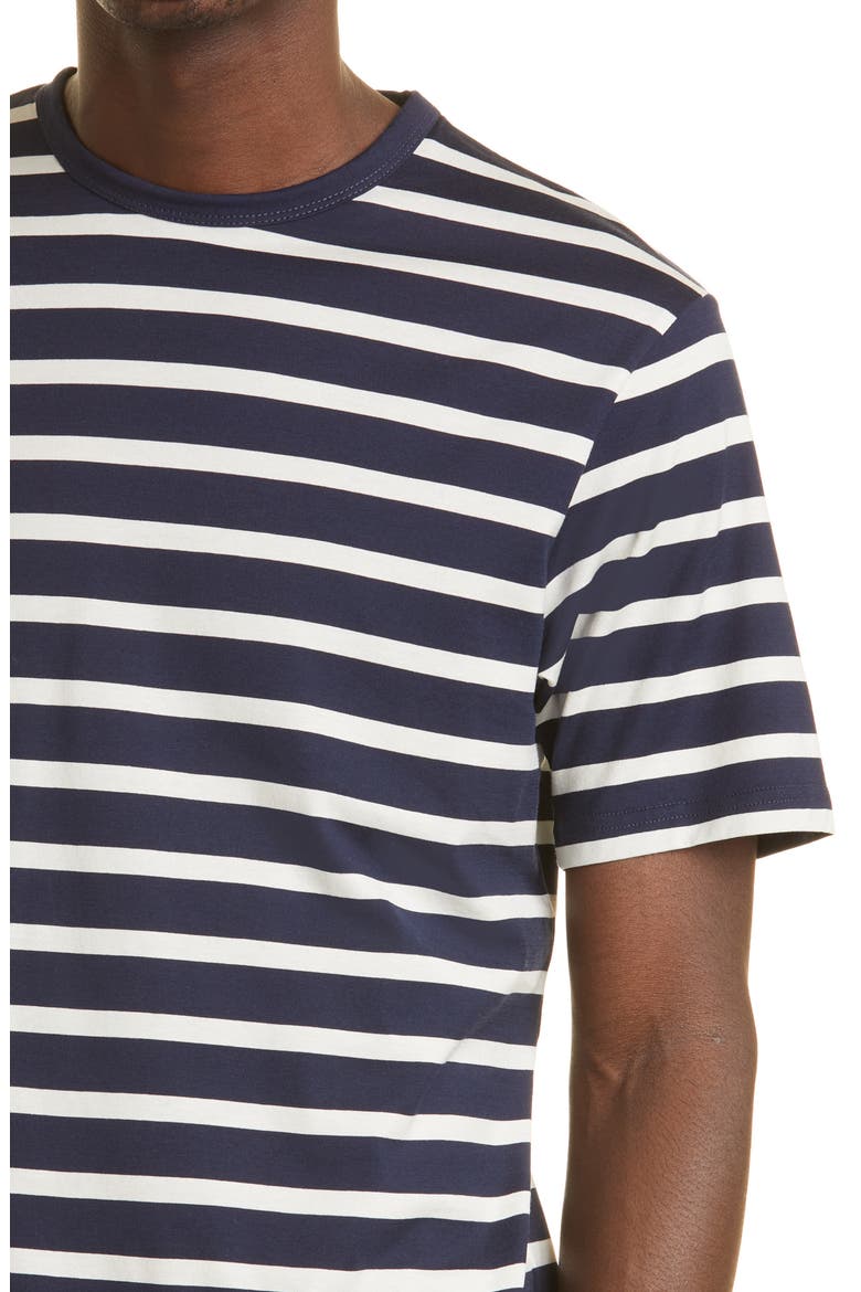 Stripe Crewneck T-Shirt, Alternate, color, NAVY/ ECRU BRETON STRIPE