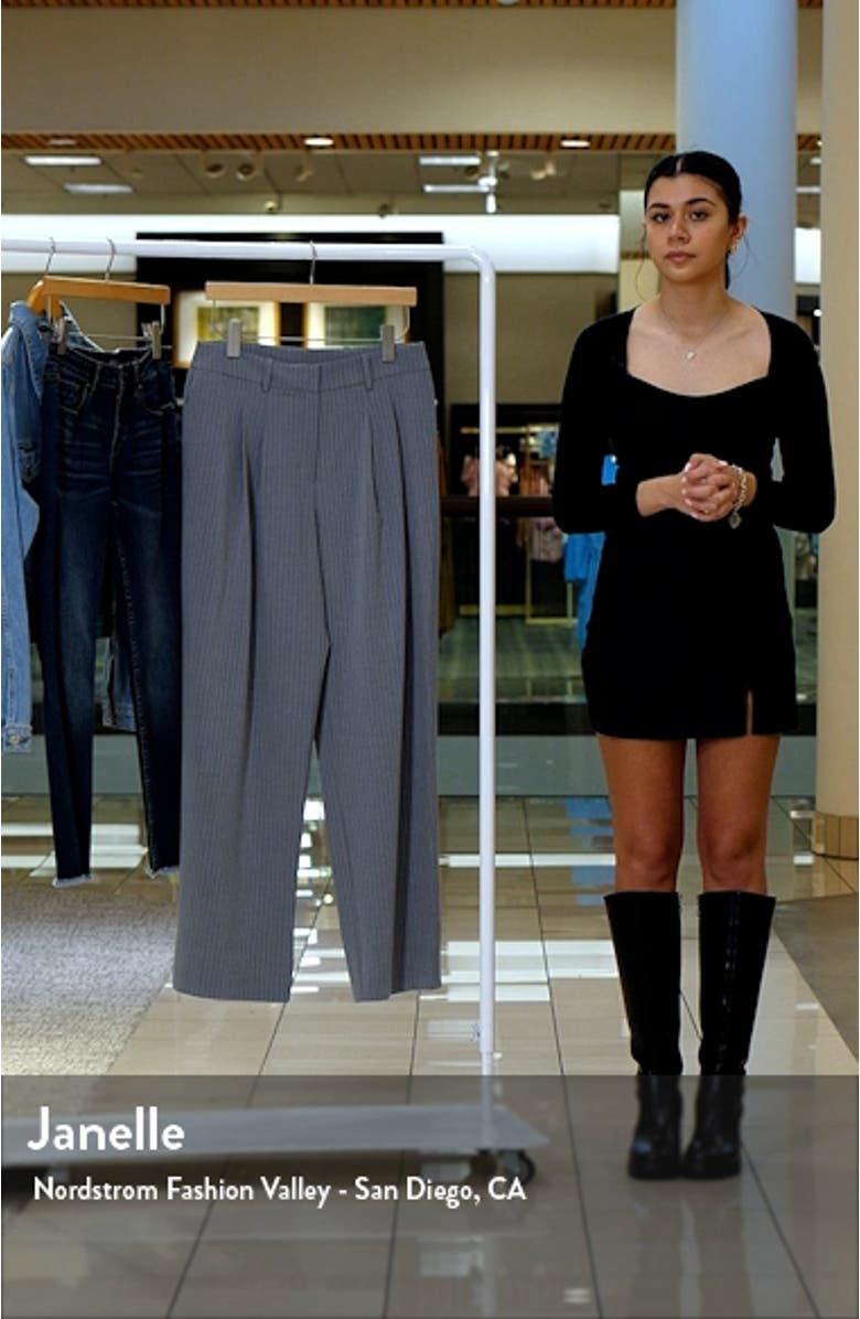 Icon Pinstripe Straight Leg Trousers, sales video thumbnail