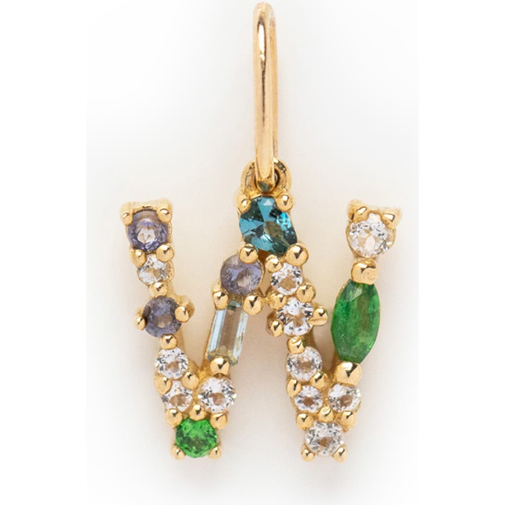 Local Eclectic Semiprecious Stone Initial Charm In Gold