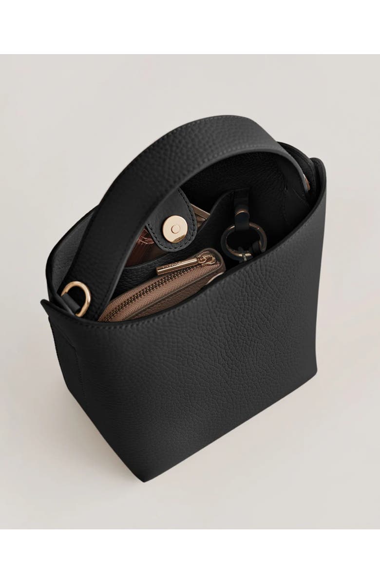 Cuyana Mini Linea Bucket Bag, Alternate, color, Black