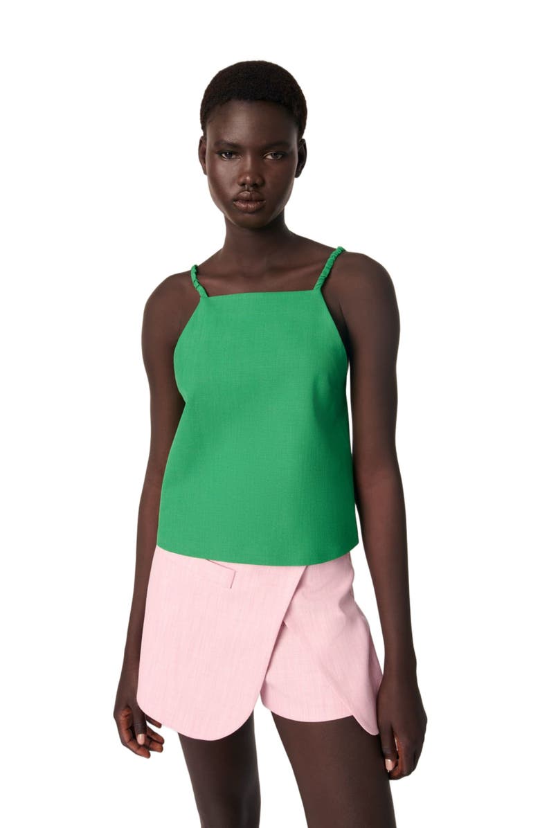 maje Layered-effect suit shorts, Alternate, color, 