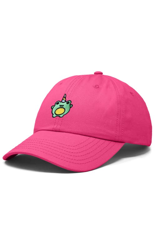 Dalix Froggy Unicorn Embroidered Cap In Hot Pink