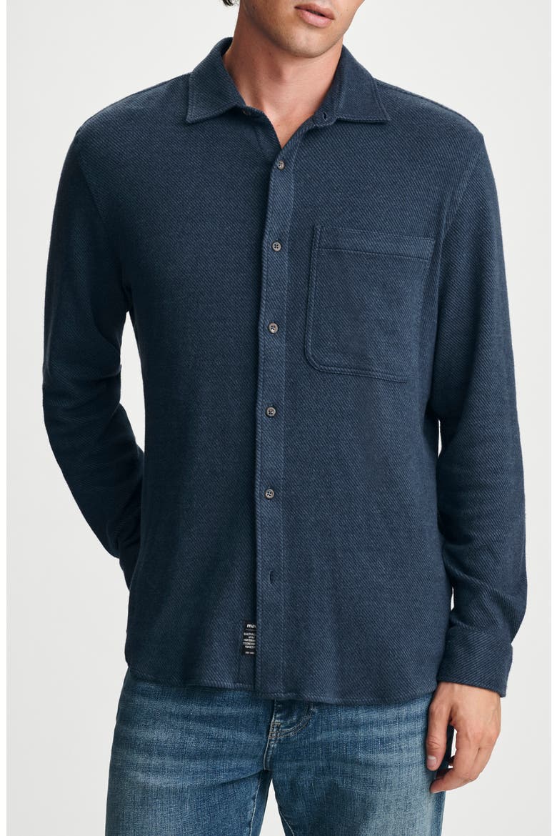 Textured Button Up Shirt, Main, color, NAVY