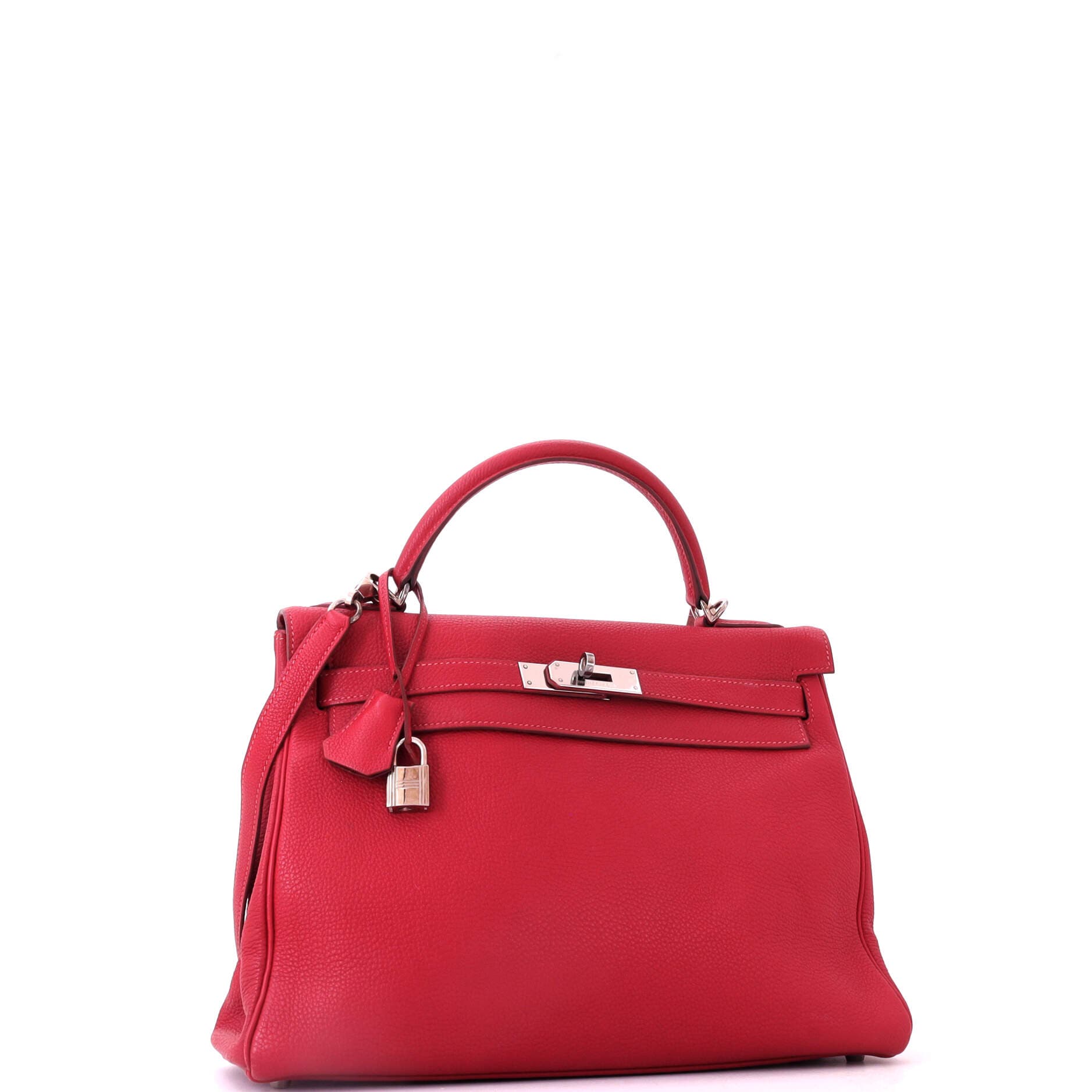 Kelly Handbag Red Togo with Palladium Hardware 32, Alternate, color, Red