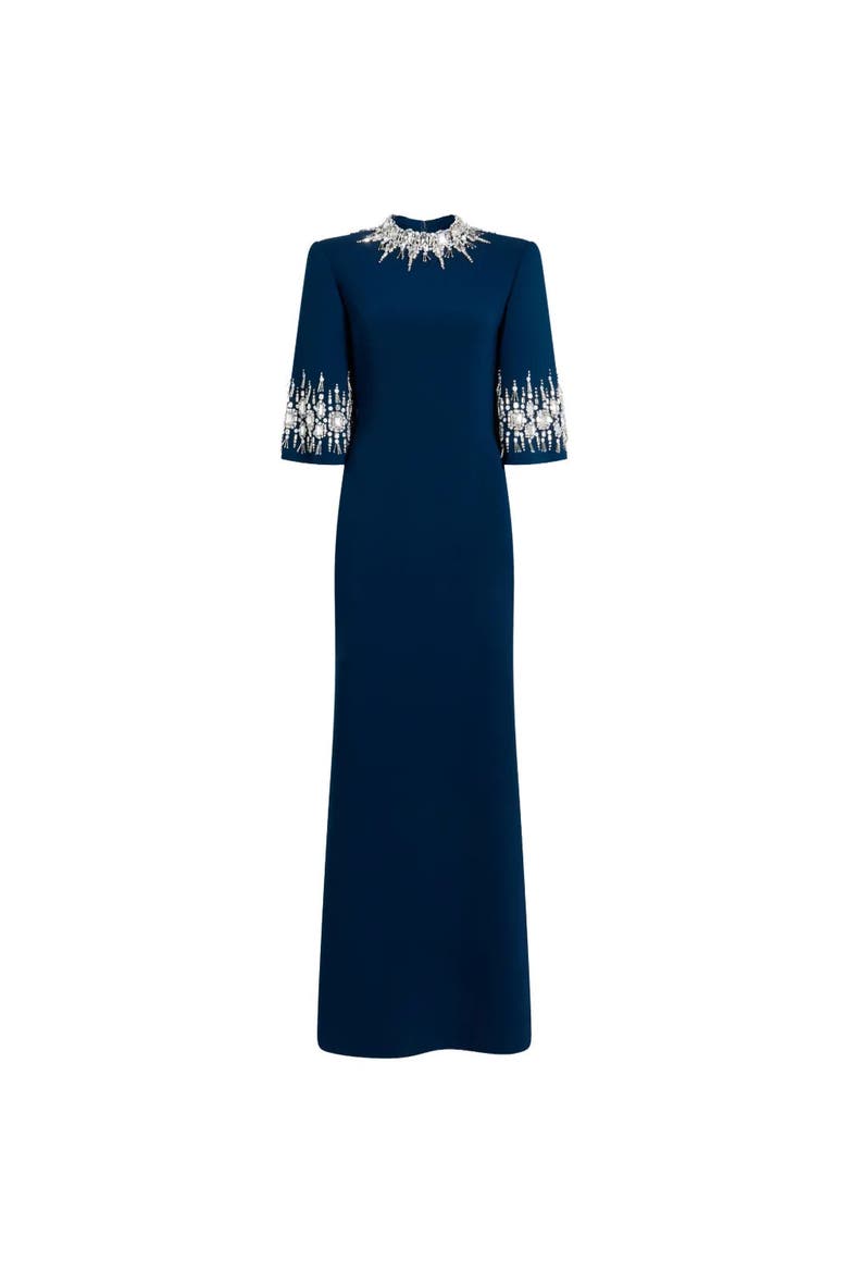 Ilana Embellished Maxi Dress, Alternate, color, Blackthorne Blue