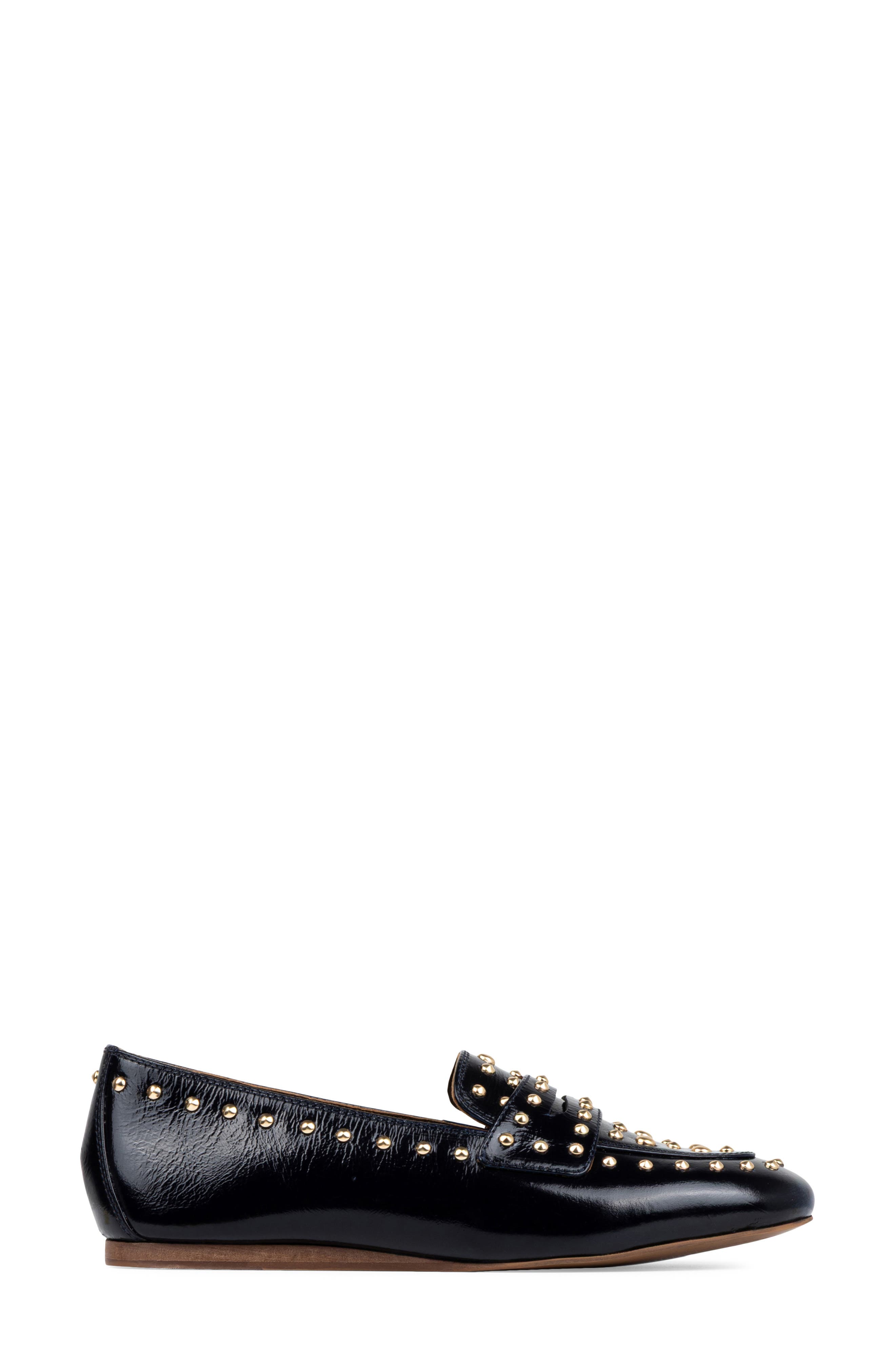 Donald Pliner Studded Loafer, Alternate, color, Navy