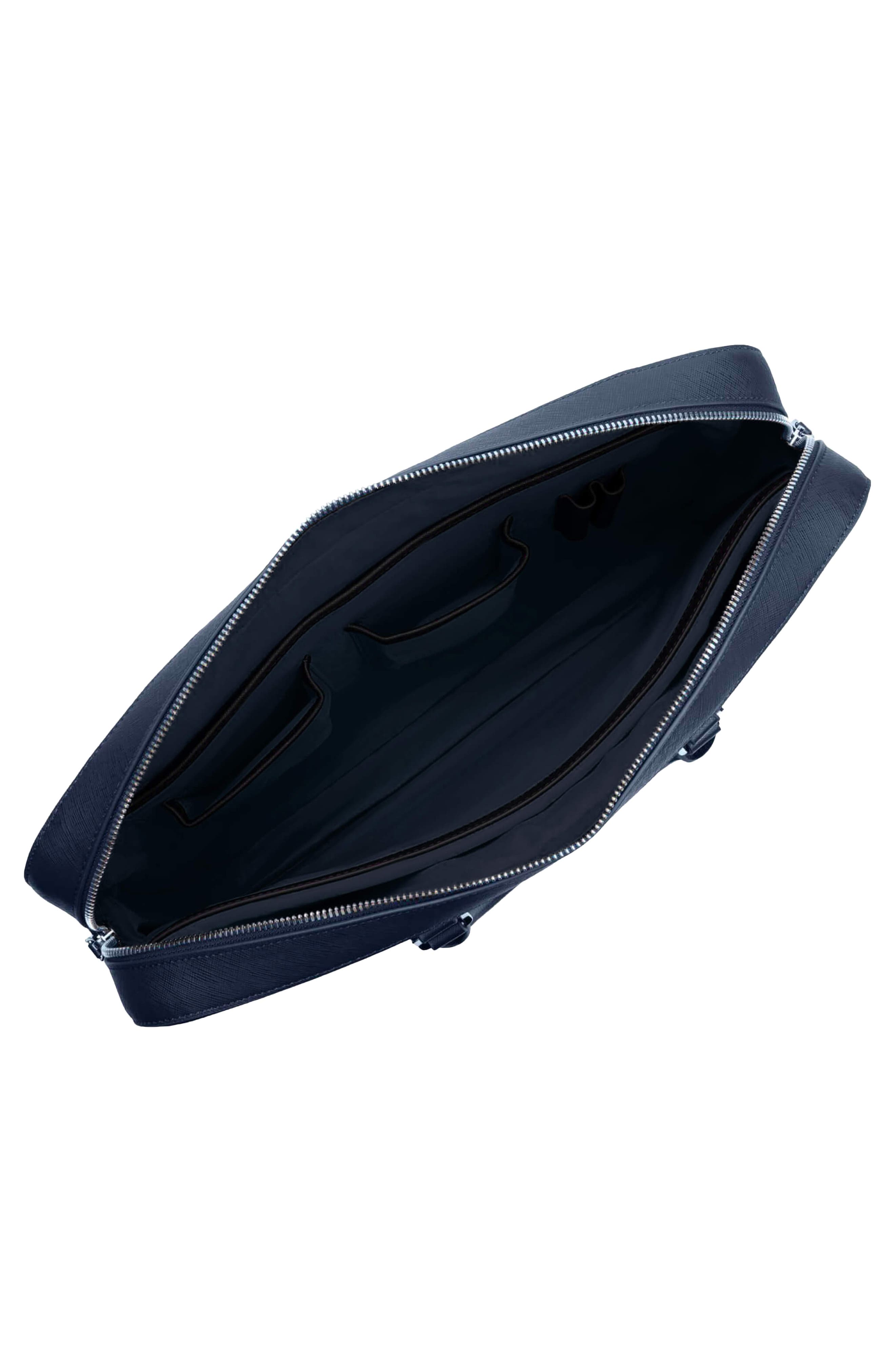 Maverick & Co. Manhattan Deluxe Leather Briefcase, Alternate, color, Navy