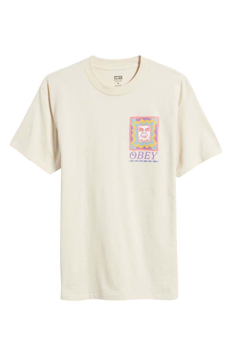 Obey Throwback Graphic T-Shirt, Alternate, color, Cream