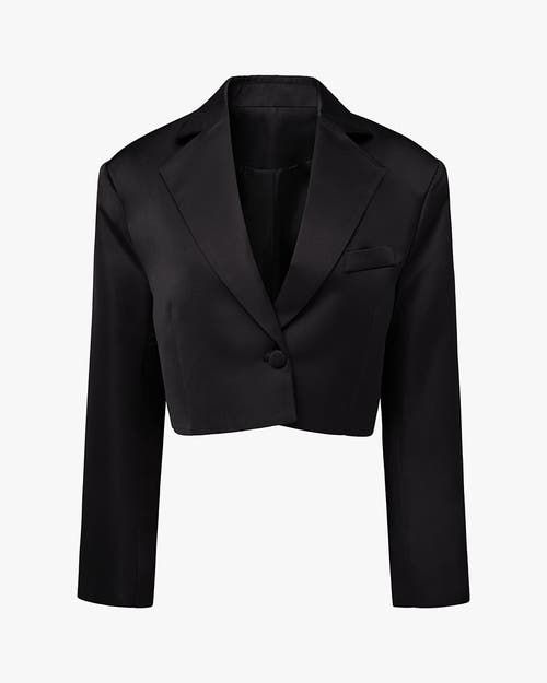 WEWOREWHAT WEWOREWHAT CROPPED SATIN BLAZER