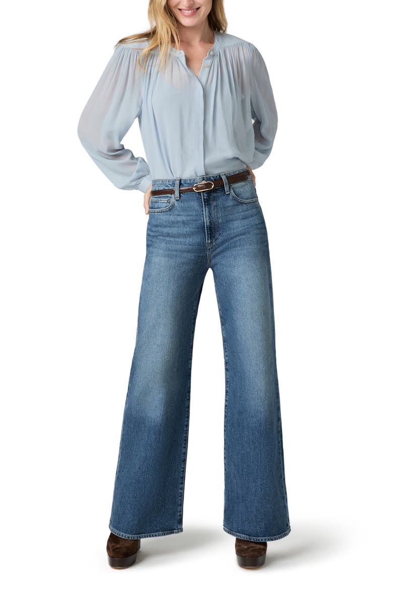 Suri Band Collar Top, Alternate, color, STARDUST BLUE