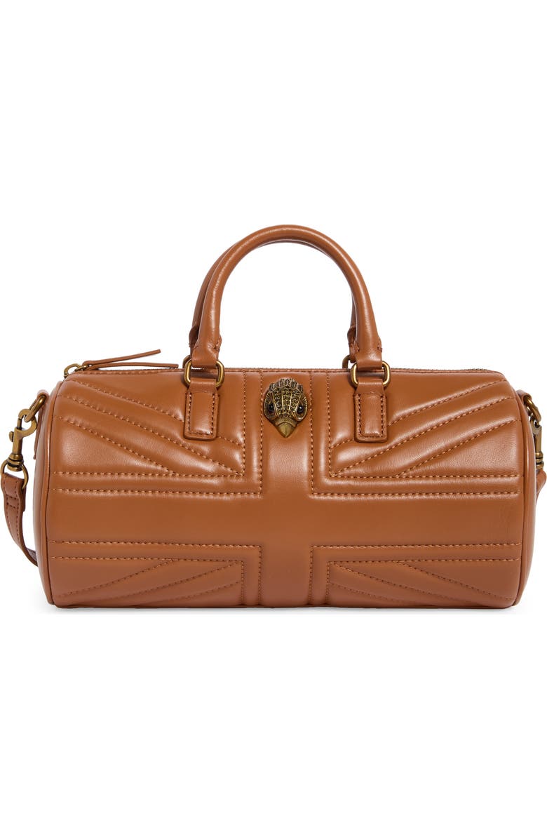 Kurt Geiger London Union Jack Leather Barrel Bag, Main, color, Light/ Pastel Brown