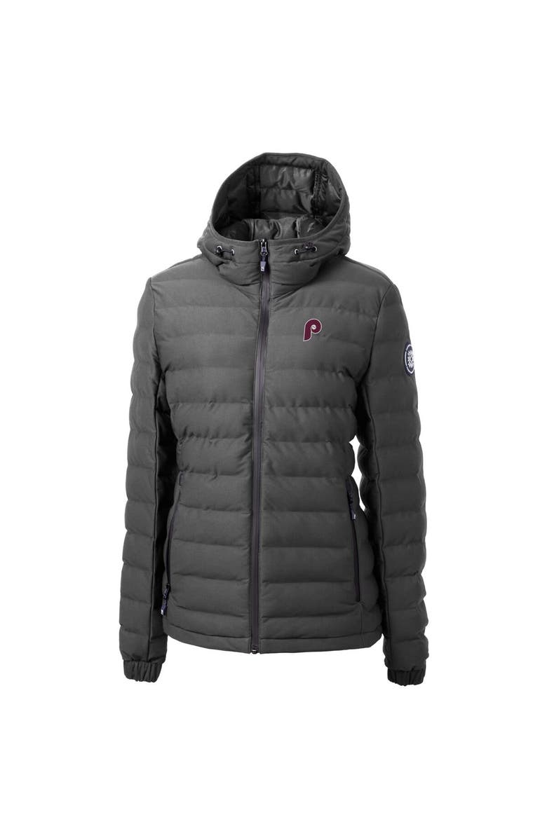 Cutter & Buck Women's Cutter & Buck Gray Philadelphia Phillies Cooperstown Collection Mission Ridge Repreve Eco Insulated Full-Zip Puffer Jacket, Alternate, color, 