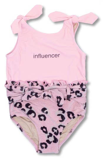 SHADE CRITTERS SHADE CRITTERS KIDS' INFLUENCER LEOPARD SHIMMER ONE-PIECE SWIMSUIT